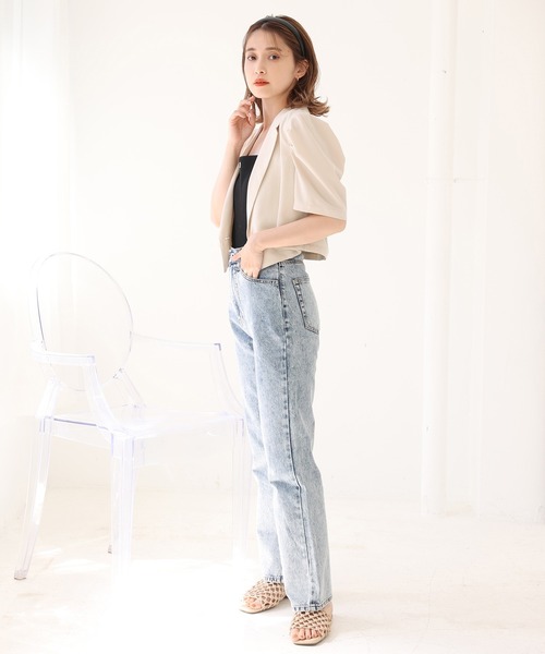 one after another NICE CLAUP（ワンアフターアナザーナイスクラップ）の「ショートテーラードジャケット（その他アウター・レディース・アイボリー/ブラック/ブルー系その他/ベージュ系その他/ブラック系その他・FREE）」の13枚目の写真