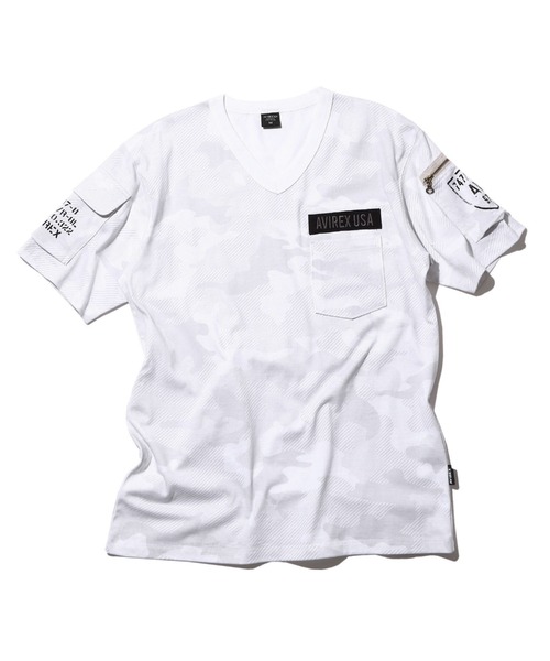 AVIREX（アヴィレックス）の「《WEB限定》FATIGUE V-NECK T-SHIRT / ファティーグ  Vネック Tシャツ / AVIREX / アヴィレックス（Tシャツ/カットソー・メンズ・オリーブ/ネイビー/ブラック/ホワイト/Black/White・SMALL/MEDIUM/X-LARGE/XX-LARGE/LARGE）」の8枚目の写真