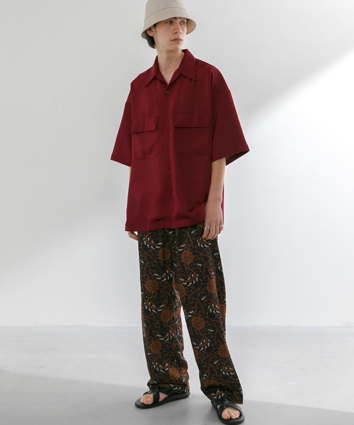 URBAN RESEARCH(アーバンリサーチ)の「URBAN RESEARCH iD サテンオープンカラーシャツ(シャツ/ブラウス・メンズ・イエロー/ブルー系その他/バーガンディー・MEDIUM/LARGE)」の8枚目の写真