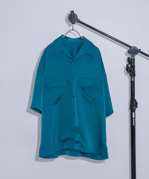 URBAN RESEARCH(アーバンリサーチ)の「URBAN RESEARCH iD サテンオープンカラーシャツ(シャツ/ブラウス・メンズ・イエロー/ブルー系その他/バーガンディー・MEDIUM/LARGE)」の9枚目の写真