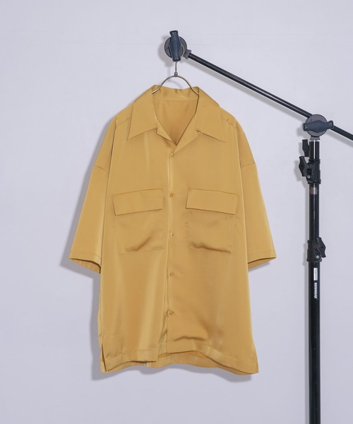 URBAN RESEARCH(アーバンリサーチ)の「URBAN RESEARCH iD サテンオープンカラーシャツ(シャツ/ブラウス・メンズ・イエロー/ブルー系その他/バーガンディー・MEDIUM/LARGE)」の10枚目の写真
