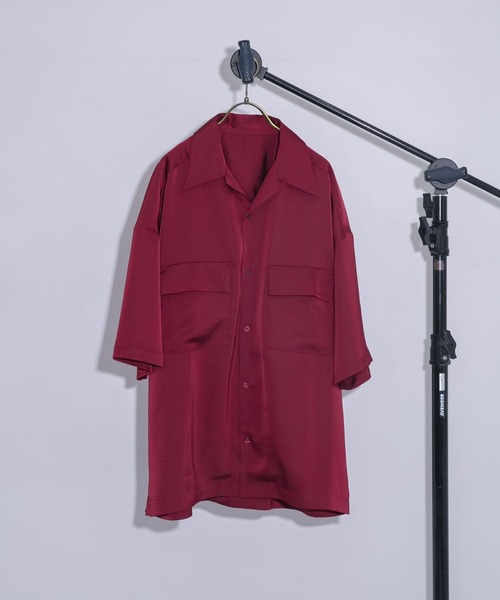 URBAN RESEARCH(アーバンリサーチ)の「URBAN RESEARCH iD サテンオープンカラーシャツ(シャツ/ブラウス・メンズ・イエロー/ブルー系その他/バーガンディー・MEDIUM/LARGE)」の11枚目の写真