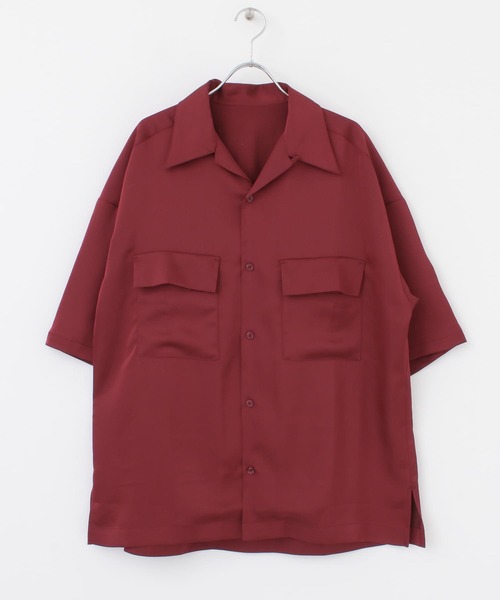 URBAN RESEARCH(アーバンリサーチ)の「URBAN RESEARCH iD サテンオープンカラーシャツ(シャツ/ブラウス・メンズ・イエロー/ブルー系その他/バーガンディー・MEDIUM/LARGE)」の14枚目の写真