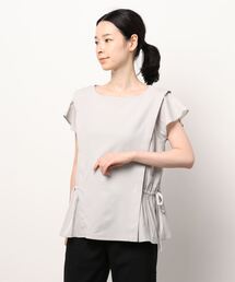 INTERPLANET | カットジョーゼット異素材切替プルオーバー(Tシャツ/カットソー)