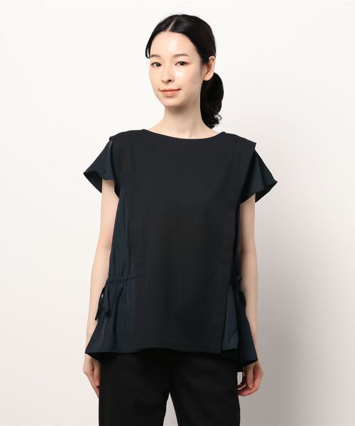 INTERPLANET（インタープラネット）の「カットジョーゼット異素材切替プルオーバー（Tシャツ/カットソー・レディース・ライトグレー/ネイビー/ミント・FREE）」の16枚目の写真