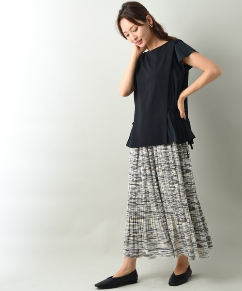 INTERPLANET（インタープラネット）の「カットジョーゼット異素材切替プルオーバー（Tシャツ/カットソー・レディース・ライトグレー/ネイビー/ミント・FREE）」の10枚目の写真