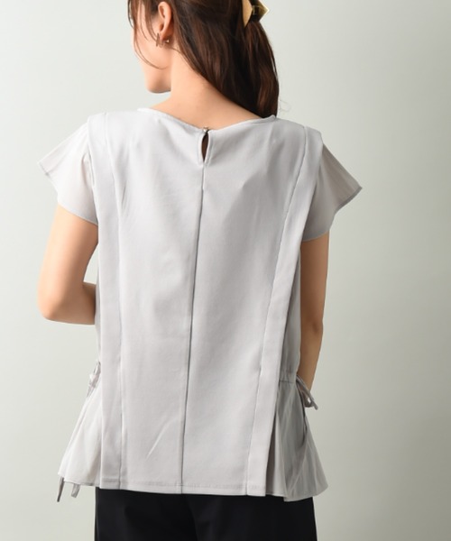 INTERPLANET（インタープラネット）の「カットジョーゼット異素材切替プルオーバー（Tシャツ/カットソー・レディース・ライトグレー/ネイビー/ミント・FREE）」の13枚目の写真