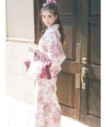 Maison de FLEUR 浴衣 巴里のブーケ ピンク メゾンドフルール 2020 浴衣 巴里のブーケ ピンク