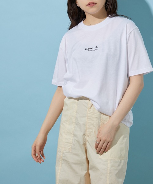 agnes b.(アニエスベー)の「【agnes b. pour ADAM ET ROPE'】MINI LOGO T(Tシャツ/カットソー・レディース・サックスブルー/グリーン/ブラック/ホワイト・M)」の2枚目の写真