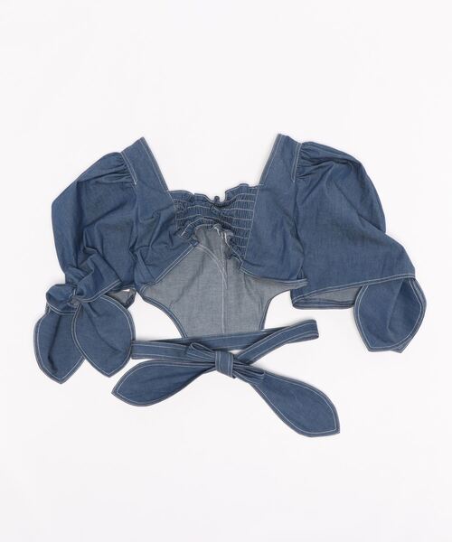 lilLilly（リルリリー）の「ボリュームデニムトップス（シャツ/ブラウス・レディース・ブラック/インディゴブルー/ブルー・FREE）」の7枚目の写真