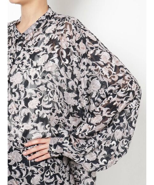 Ungrid（アングリッド）の「シアーフラワーノーカラーシャツ（シャツ/ブラウス・レディース・ブラック/アイボリー・FREE）」の15枚目の写真