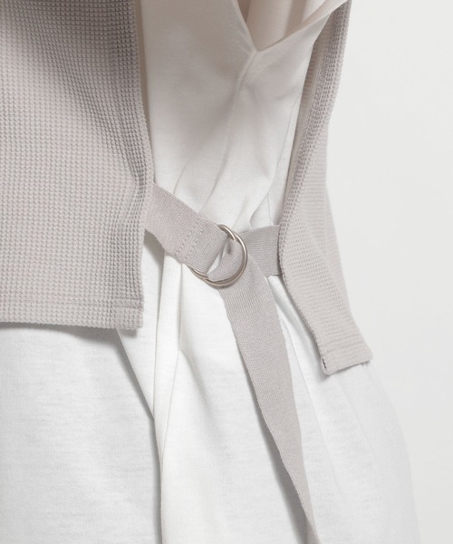 niko and...（ニコアンド）の「ワッフルレイヤード風半袖プルオーバー（Tシャツ/カットソー・レディース・ライトグレー/ベージュ/ライトグリーン/チャコール・MEDIUM/LARGE）」の13枚目の写真