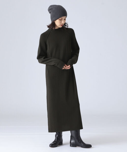 Demi-Luxe BEAMS（デミルクス ビームス）の「AK+1 / カシミヤ ニットキャップ（ニットキャップ/ビーニー・レディース・チャコールグレー/マスタード・ONE SIZE）」の4枚目の写真