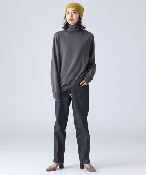 Demi-Luxe BEAMS（デミルクス ビームス）の「AK+1 / カシミヤ ニットキャップ（ニットキャップ/ビーニー・レディース・チャコールグレー/マスタード・ONE SIZE）」の7枚目の写真