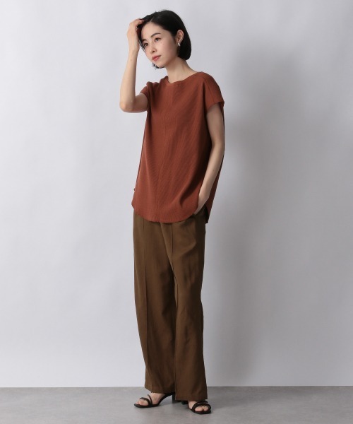 LOWRYS FARM（ローリーズファーム）の「2WAYワッフルフレンチスリーブ 957492（Tシャツ/カットソー・レディース・カーキ/チャコールグレー/ブラウン/アイボリー・FREE）」の8枚目の写真