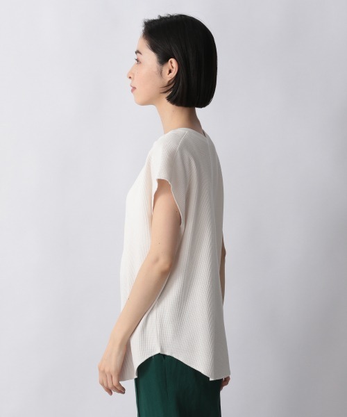 LOWRYS FARM（ローリーズファーム）の「2WAYワッフルフレンチスリーブ 957492（Tシャツ/カットソー・レディース・カーキ/チャコールグレー/ブラウン/アイボリー・FREE）」の9枚目の写真