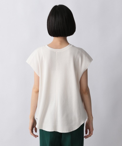 LOWRYS FARM（ローリーズファーム）の「2WAYワッフルフレンチスリーブ 957492（Tシャツ/カットソー・レディース・カーキ/チャコールグレー/ブラウン/アイボリー・FREE）」の10枚目の写真