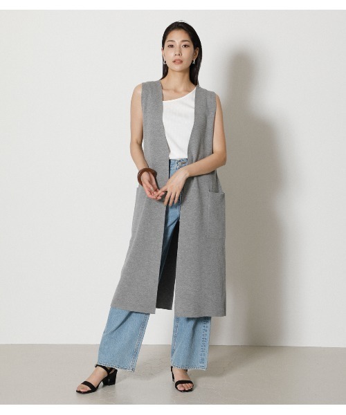 SWEATTER LONG VEST/セーターロングベスト（ベスト）｜AZUL BY
