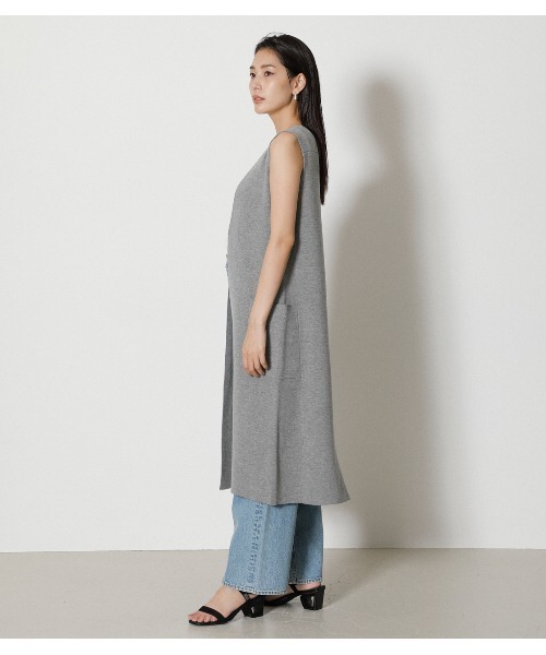 AZUL by moussy（アズールバイマウジー）の「SWEATTER LONG VEST/セーターロングベスト（ベスト・レディース・ブラック/ライトブラウン/杢グレー・FREE）」の12枚目の写真