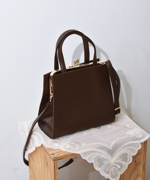 RETRO GIRL（レトロガール）の「ガマ口スクエアミニBAG（ショルダーバッグ・レディース・アイボリー/ダークブラウン/ブラック・FREE）」の3枚目の写真