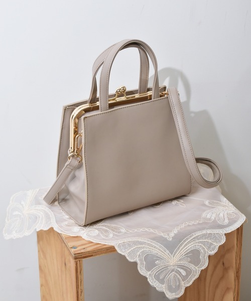 RETRO GIRL（レトロガール）の「ガマ口スクエアミニBAG（ショルダーバッグ・レディース・アイボリー/ダークブラウン/ブラック・FREE）」の2枚目の写真