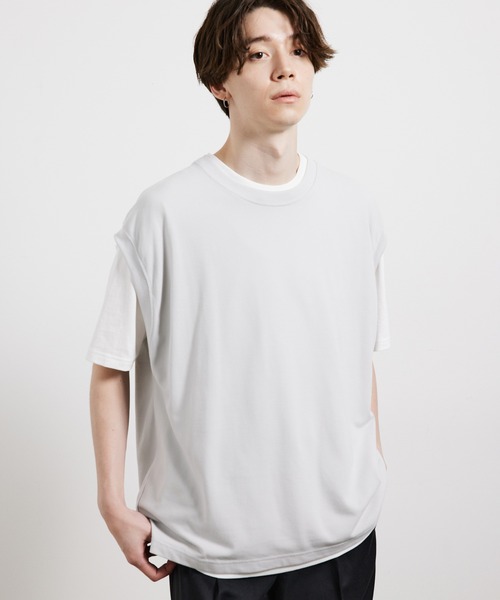 JUNRED（ジュンレッド）の「ベストアンサンブルカットソー（アンサンブル・メンズ・グレー/ブルー系その他4/レンガ・LL/M/L）」の2枚目の写真