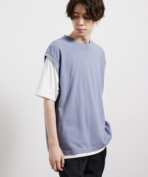 JUNRED（ジュンレッド）の「ベストアンサンブルカットソー（アンサンブル・メンズ・グレー/ブルー系その他4/レンガ・LL/M/L）」の3枚目の写真