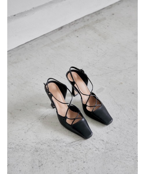 amel(エイメル)の「クロスデザインヒール(パンプス・レディース・ブラック・23.5cm/24.5cm/23.0cm/24.0cm/25.0cm)」の14枚目の写真