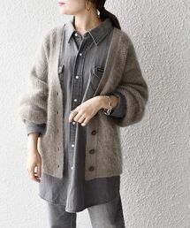 キッドモヘヤVネックカーディガン◇