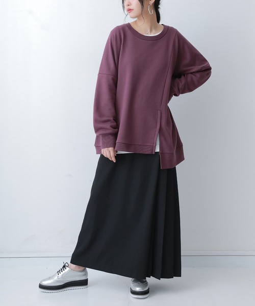 osharewalker（オシャレウォーカー）の「【廃盤】『裾ファスナーデザインスウェット』（スウェット・レディース・パープル/グレイッシュブルー/ブラック/グレイッシュベージュ/アイボリー・FREE）」の7枚目の写真