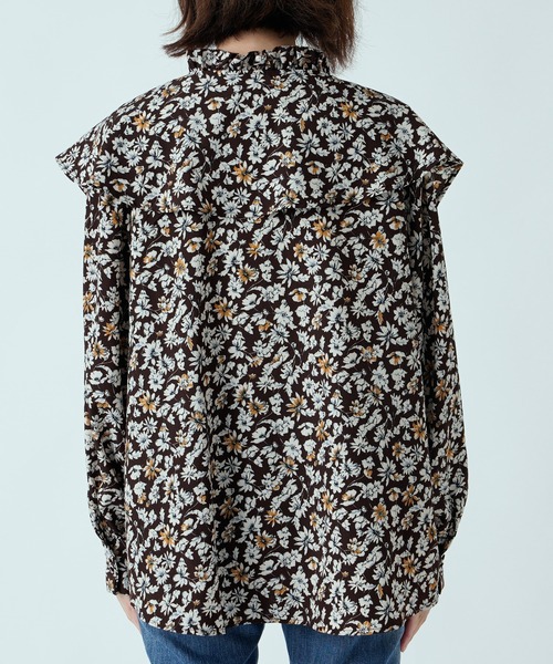 RIVE DROITE（リヴドロワ）の「フリルディティールで女性らしく　フラワープリントフリルカラーブラウス（シャツ/ブラウス・レディース・ブラック/ブラウン・FREE）」の18枚目の写真