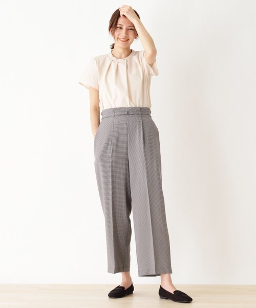 DRESKIP(ドレスキップ)の「◆細ベルト付きミニチェックワイドパンツ(その他パンツ・レディース・ベージュ系その他2/ブラック系1・02/03)」の8枚目の写真