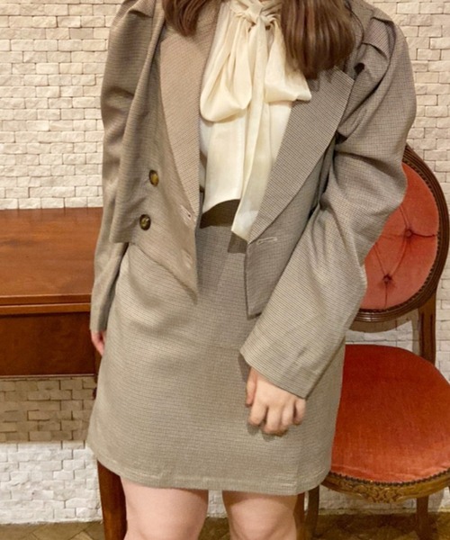 one after another NICE CLAUP(ワンアフターアナザーナイスクラップ)の「アソート台形ミニスカート/セットアップ2021AW(スカート・レディース・ベージュ/ベージュ系その他/ブラック系その他/ブラック系その他2・FREE)」の4枚目の写真