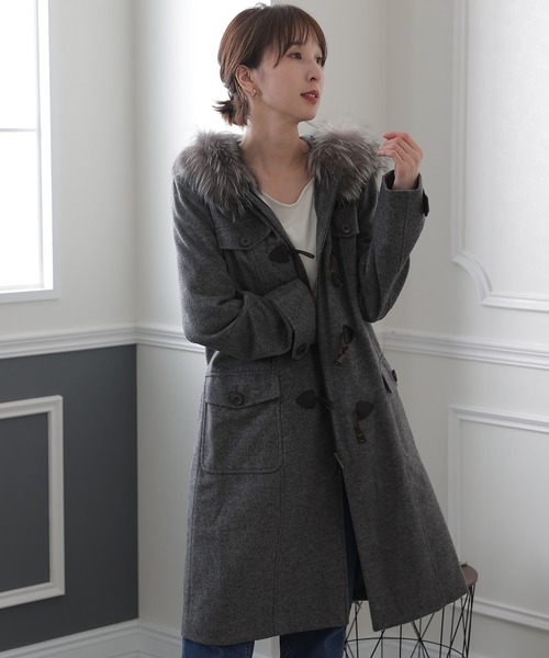 好評 Pourvous プールヴー のダッフルコート ファー付きウールダッフルコート を購入できます Pourvous ジャケット アウターファー付きウールダッフルコート 雑誌で紹介された