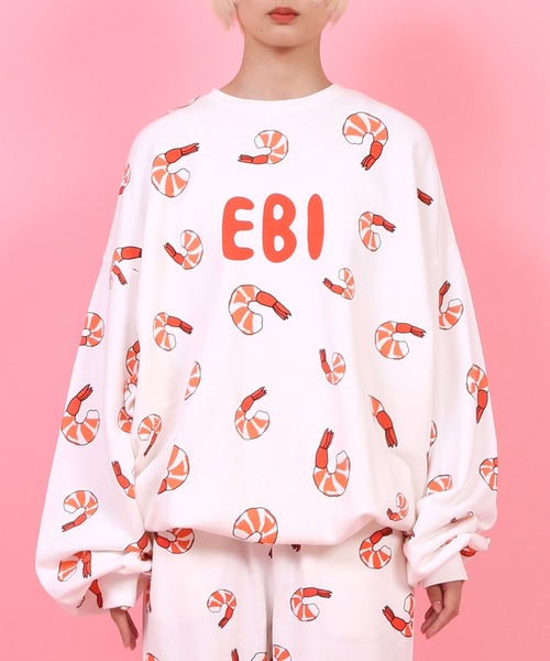 PUNYUS(プニュズ)の「フード総柄スウェット(EBI)(スウェット・レディース・レッド・4/3/2/1)」の17枚目の写真