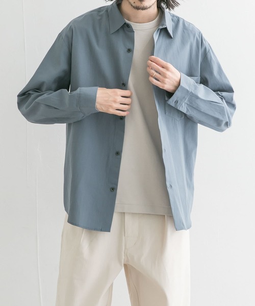 UR Lab.(アーバンリサーチラボ)の「テンセルコットンシャツ(シャツ/ブラウス・メンズ・チャコールグレー/ブラウン/ブルー/ベージュ系その他・MEDIUM/LARGE)」の4枚目の写真