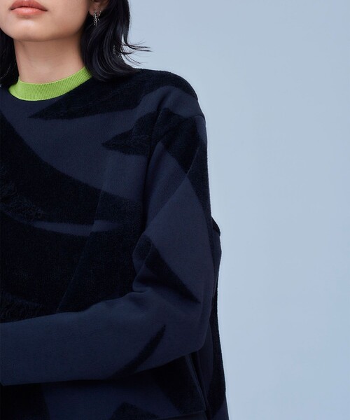 UNITED TOKYO（ユナイテッドトウキョウ）の「モールアートジャガードニット（ニット/セーター・レディース・ブラック/ベージュ・FREE）」の3枚目の写真