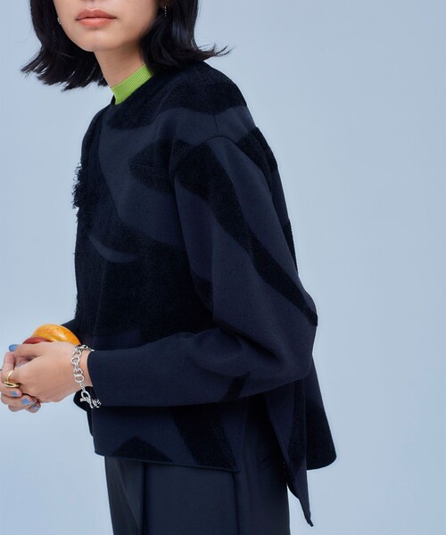 UNITED TOKYO（ユナイテッドトウキョウ）の「モールアートジャガードニット（ニット/セーター・レディース・ブラック/ベージュ・FREE）」の15枚目の写真