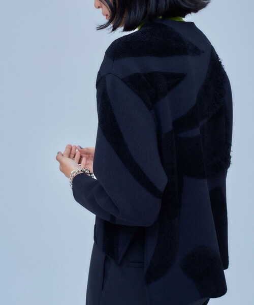 UNITED TOKYO（ユナイテッドトウキョウ）の「モールアートジャガードニット（ニット/セーター・レディース・ブラック/ベージュ・FREE）」の9枚目の写真