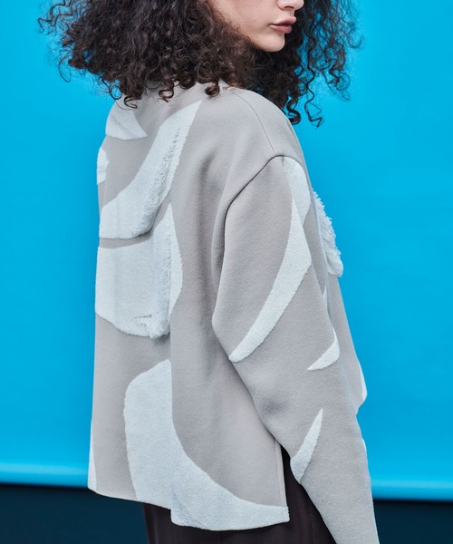 UNITED TOKYO（ユナイテッドトウキョウ）の「モールアートジャガードニット（ニット/セーター・レディース・ブラック/ベージュ・FREE）」の10枚目の写真