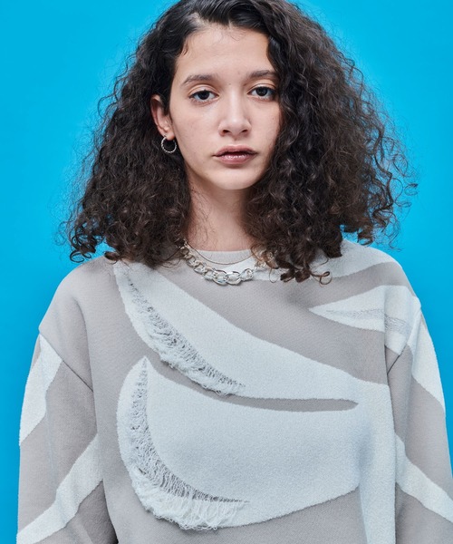 UNITED TOKYO（ユナイテッドトウキョウ）の「モールアートジャガードニット（ニット/セーター・レディース・ブラック/ベージュ・FREE）」の4枚目の写真