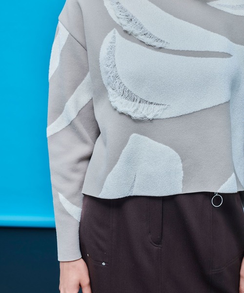 UNITED TOKYO（ユナイテッドトウキョウ）の「モールアートジャガードニット（ニット/セーター・レディース・ブラック/ベージュ・FREE）」の13枚目の写真