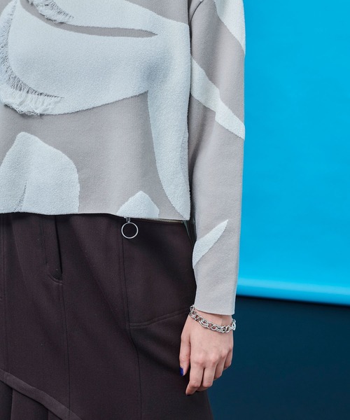 UNITED TOKYO（ユナイテッドトウキョウ）の「モールアートジャガードニット（ニット/セーター・レディース・ブラック/ベージュ・FREE）」の7枚目の写真