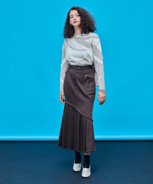 UNITED TOKYO（ユナイテッドトウキョウ）の「モールアートジャガードニット（ニット/セーター・レディース・ブラック/ベージュ・FREE）」の8枚目の写真