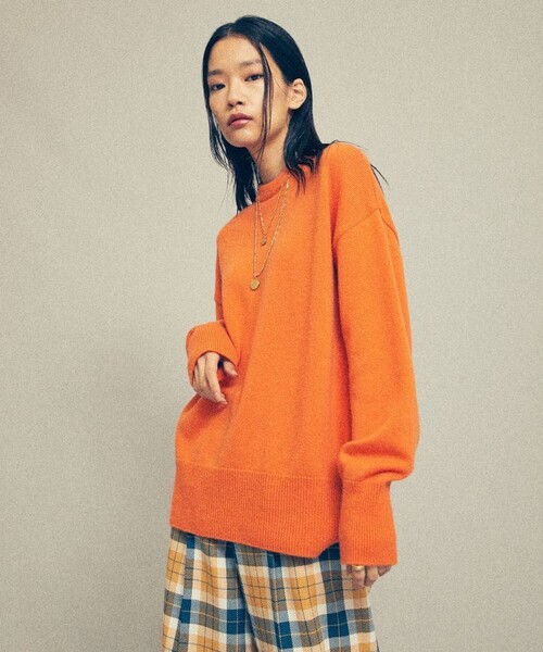 MATURED（マチュアード）の「【MATURED(マチュアード)】クルーネックオーバーニット（ニット/セーター・レディース・オレンジ/グリーン・FREE）」の22枚目の写真
