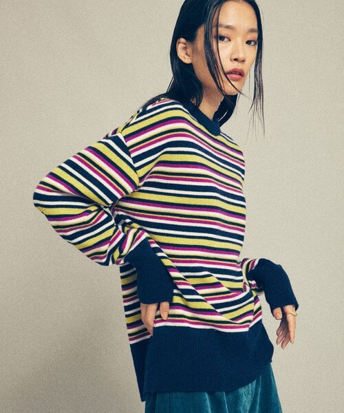 MATURED（マチュアード）の「【MATURED(マチュアード)】クルーネックオーバーニット（ニット/セーター・レディース・オレンジ/グリーン・FREE）」の15枚目の写真