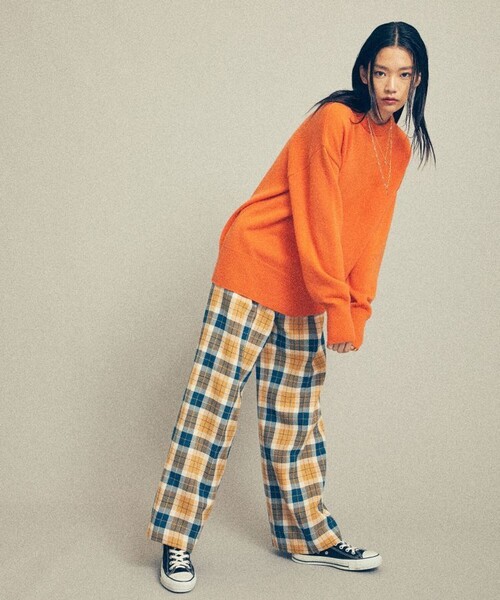 MATURED（マチュアード）の「【MATURED(マチュアード)】クルーネックオーバーニット（ニット/セーター・レディース・オレンジ/グリーン・FREE）」の9枚目の写真