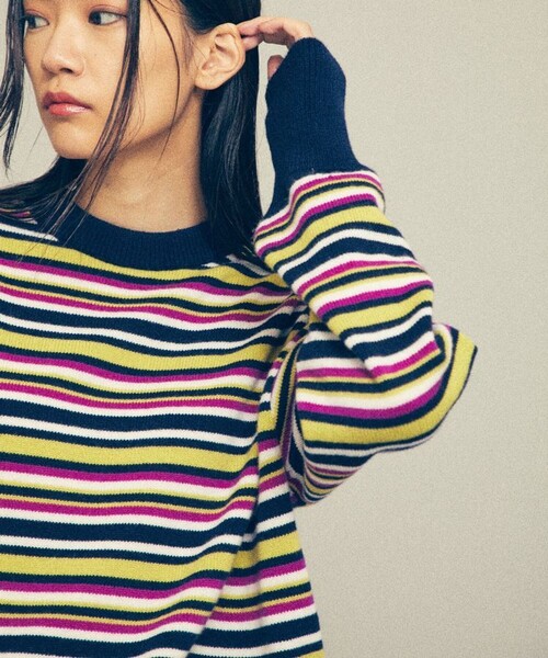 MATURED（マチュアード）の「【MATURED(マチュアード)】クルーネックオーバーニット（ニット/セーター・レディース・オレンジ/グリーン・FREE）」の16枚目の写真