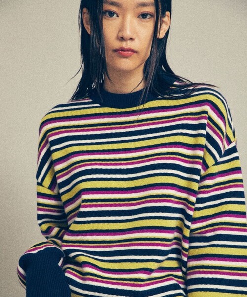 MATURED（マチュアード）の「【MATURED(マチュアード)】クルーネックオーバーニット（ニット/セーター・レディース・オレンジ/グリーン・FREE）」の10枚目の写真