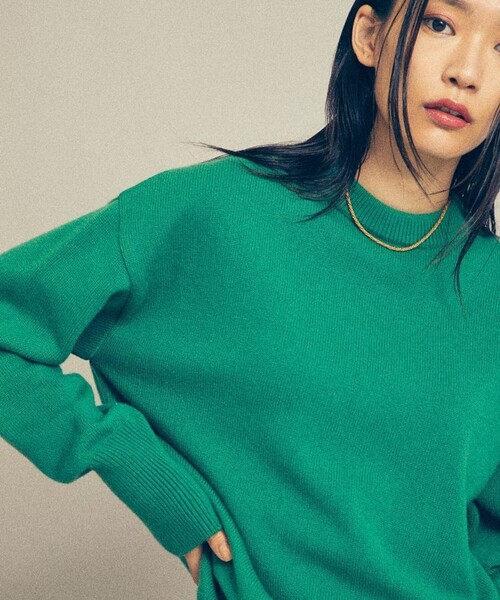 MATURED（マチュアード）の「【MATURED(マチュアード)】クルーネックオーバーニット（ニット/セーター・レディース・オレンジ/グリーン・FREE）」の6枚目の写真